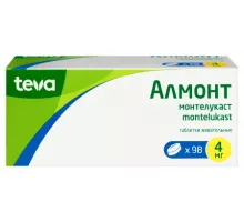 Алмонт 4 мг 98 шт. (Монтелукаст) таблетки жевательные