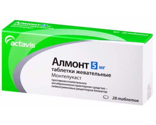 Алмонт 5 мг 28шт. таблетки жевательные 
