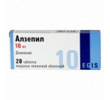 Алзепил 10 мг 28 шт. (Донепезил) таблетки покрытые пленочной оболочкой