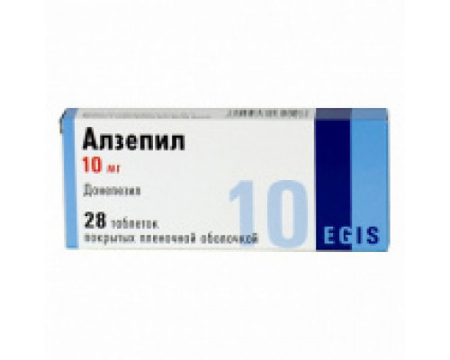 Алзепил 10 мг 28 шт. (Донепезил) таблетки покрытые пленочной оболочкой