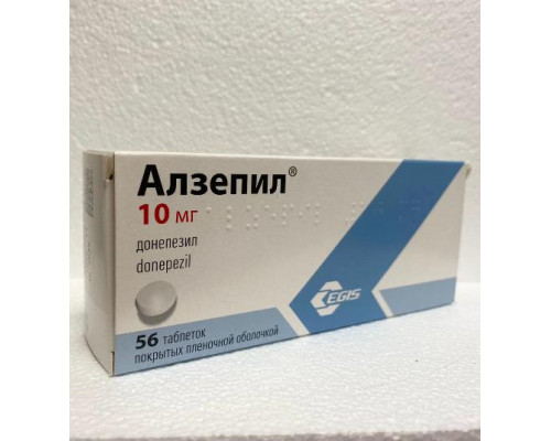 Алзепил 10 мг 56 шт. (Донепезил) таблетки покрытые пленочной оболочкой