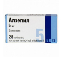 Алзепил 5 мг 28 шт. (Донепезил) таблетки покрытые пленочной оболочкой