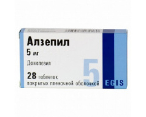 Алзепил 5 мг 28 шт. (Донепезил) таблетки покрытые пленочной оболочкой