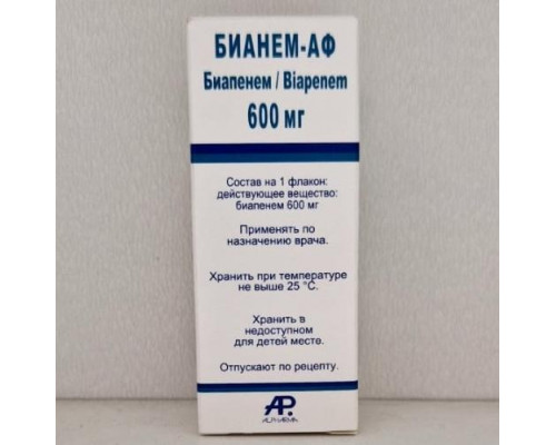 Бианем-аф 600 мг (Биапенем) порошок для приготовления раствора для инфузий флакон 1 шт.