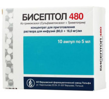 Бисептол 480 (80 мг+16 мг)/мл 5 мл