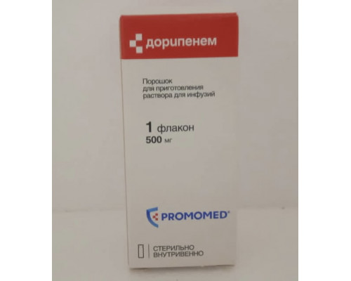 Дорипенем 500 мг 1 шт. порошок для приготовления раствора для инфузий