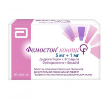 Фемостон Конти 1 мг/5 мг 28 шт. (Дидрогестерон + Эстрадиол) таблетки