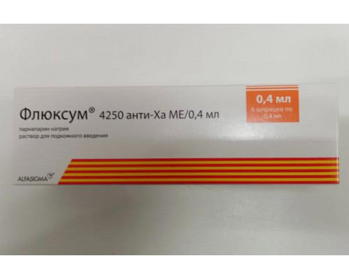 Флюксум 4250 анти-ха ме 0,4 мл 6 шт. раствор для подкожного введения
