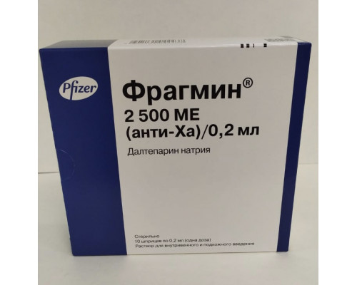 Фрагмин 2500 анти-ха ме/ 0,2 мл 0,2 мл 10 шт. раствор для инъекций в аптеках Москвы