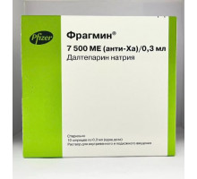 Фрагмин 7500 анти-ха ме/ 0,3 мл 0,3 мл 10 шт. раствор для инъекций