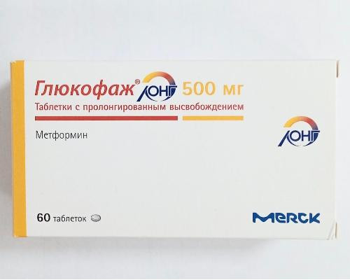 Глюкофаж лонг 500 мг 60 шт. (Метформин) таблетки
