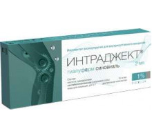Интраджект гиалуформ раствор для внутрисуставного введения 1 % 2 мл 1 шт. шприц