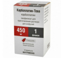 Карбоплатин Тева 450 мг лиофилизат для приготовления раствора для инфузий