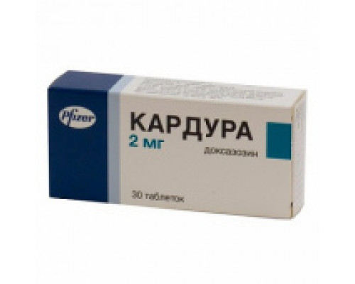 Кардура 2 мг 30 шт. (Доксазозин) таблетки