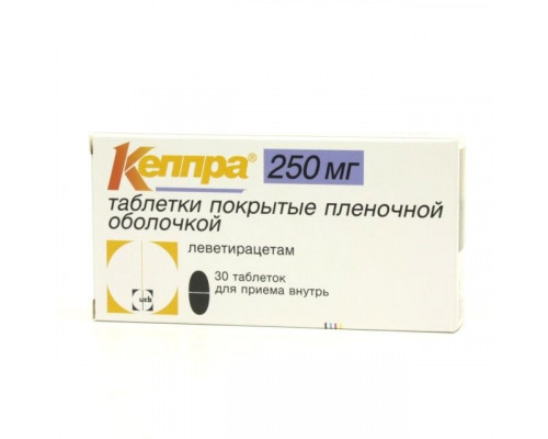 Кеппра таблетки 250 мг 30 шт