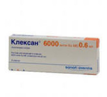 Клексан  6000 анти-Ха МЕ/0.6 мл: 2 шт. раствор для инъекций шприц