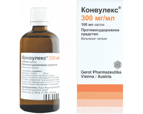 Конвулекс 300 мг/мл 100 мл 1 шт. капли