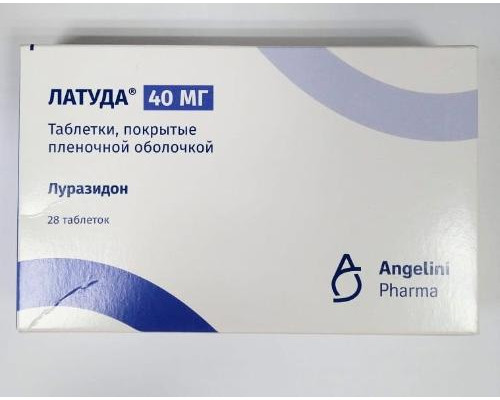 Латуда 40 мг 28 шт. (Луразидон) таблетки