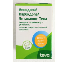 Леводопа/Карбидопа/Энтакапон-Тева 100 мг+25 мг+200 мг 30 шт. таблетки