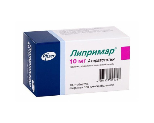 Липримар 10 мг 100 шт. (Аторвастатин) таблетки