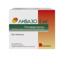 Ливазо 4 мг (Питавастатин) 28 шт. таблетки, покрытые пленочной оболочкой