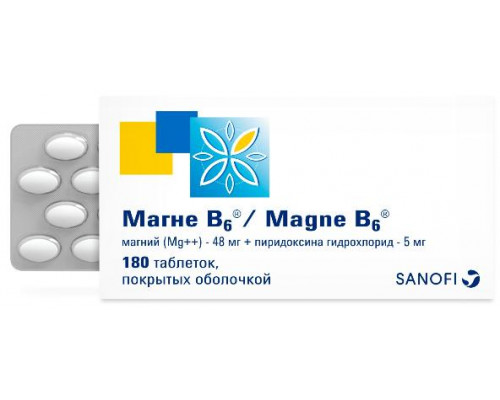 Магне В6 180 шт. таблетки (Магний+Пиридоксин)