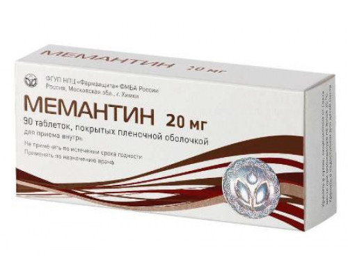 Мемантин 20 мг 90 шт. таблетки покрытые пленочной оболочкой 
