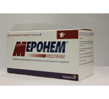 Меронем 1 г 10 шт. (Меропенем 1000 мг) порошок для приготовления раствора для внутривенного введения флакон