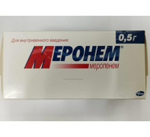 Меронем 500 мг 10 шт. (Меропенем) порошок для приготовления раствора для внутривенного введения
