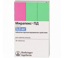 Мирапекс ПД 3 мг 30 шт. (Прамипексол) таблетки пролонгированного действия