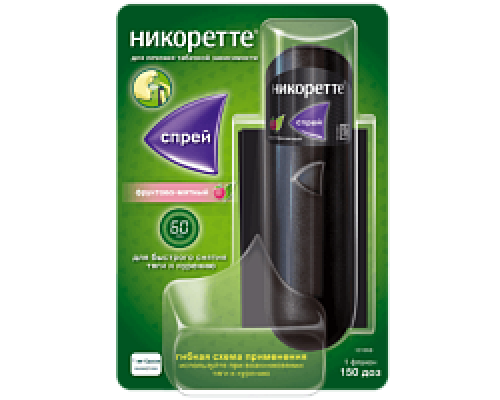 Никоретте 1 мг/доза спрей 150 доз 13,2мл д/слизистой оболочки полости рта фруктово-мятный 