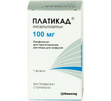 Платикад 100 мг 1 шт. (Оксалиплатин) лиофилизат для приготовления концентрата для приготовления раствора для инфузий