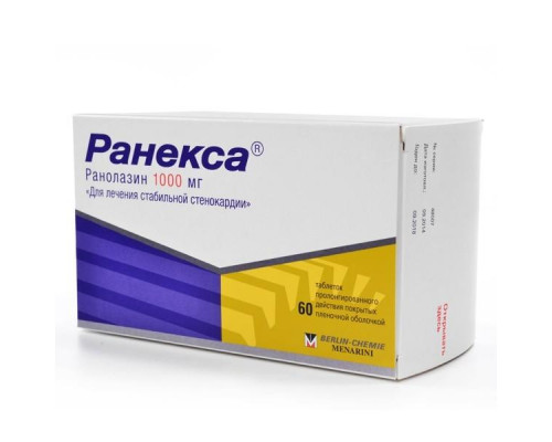 Ранекса 1000 мг 60 шт. (Ранолазин) таблетки