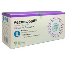 Респифорб 160 мкг+ 4,5 мкг/доза 120 шт. (Будесонид + Формотерол) капсулы с порошком для ингаляций
