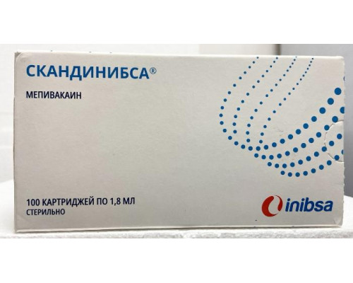 Скандинибса 30 мг/мл 1,8 мл 100 шт. (Мепивакаин) раствор для инъекций