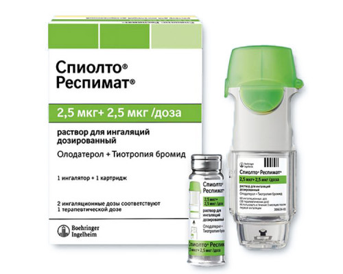 Спиолто респимат 2,5 мкг+2,5 мкг/доза 4мл раствор