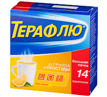 Терафлю от Гриппа и Простуды 22,1 г 14 шт. порошок д/приготовления раствора для приема внутрь лимонный