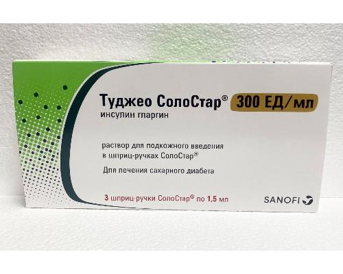 Туджео Солостар 300 ед/мл 1,5 мл 3 шт. (Инсулин гларгин) раствор для подкожного введения картридж в шприц-ручке
