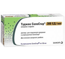 Туджео Солостар 300 ед/мл 1,5 мл 5 шт. (Инсулин гларгин) раствор для подкожного введения картридж в шприц-ручке