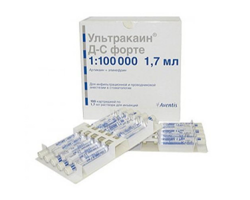 Ультракаин Д-С форте картриджи 1,7 мл 100 шт. раствор для инъекций