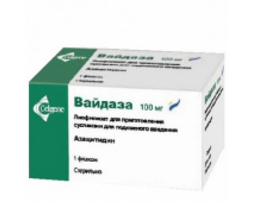 Вайдаза 100 мг 1 шт. (Азацитидин) лиофилизат для приготовления суспензии для подкожного введения