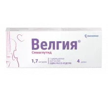Велгия 1.7 мг/доза 3 мл (Семаглутид) раствор для подкожного введения (в комплекте с иглами - 5шт)