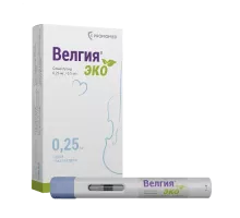 Велгия эко 0,25 мг 0,5 мл (Семаглутид) раствор для подкожного введения шприц в автоинжекторе
